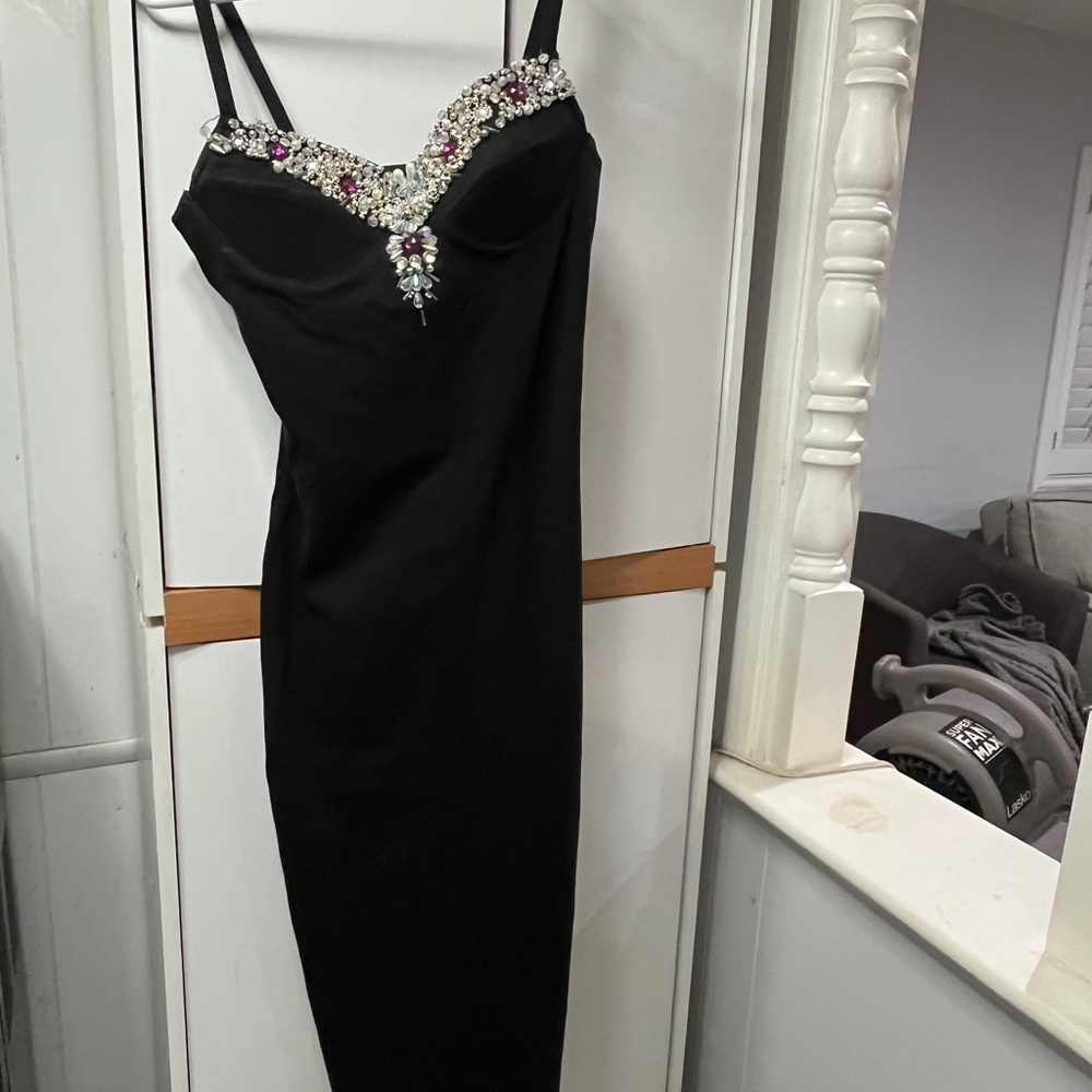 Contempo Casuals Chic Black Dress with Embellishments Vintage 90’s
